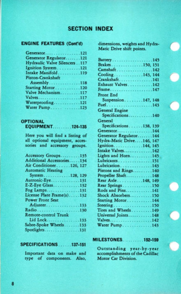 1956 Cadillac Salesmans Data Book Page 74